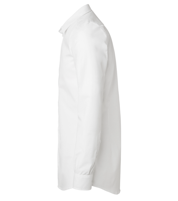 paita 1219-306 kaulauspaita pitkähihainen miesten valkoinen sivusta