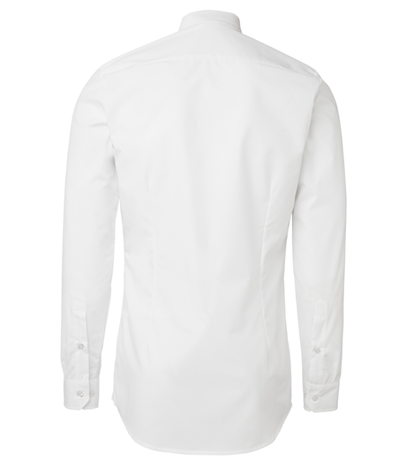 paita 1219-306 kaulauspaita pitkähihainen miesten valkoinen takaa
